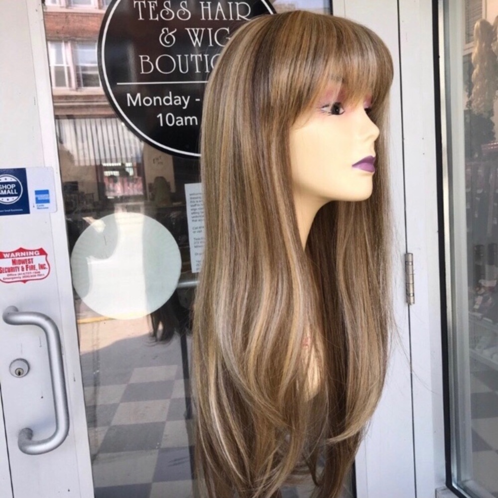 Blonde bangs wig long - Picture 5 of 8